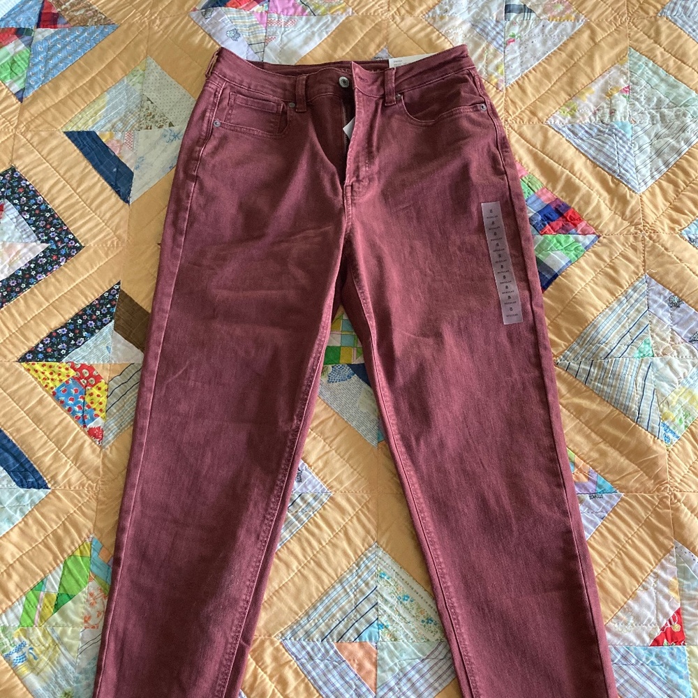 American eagle burgundy jeans NWT